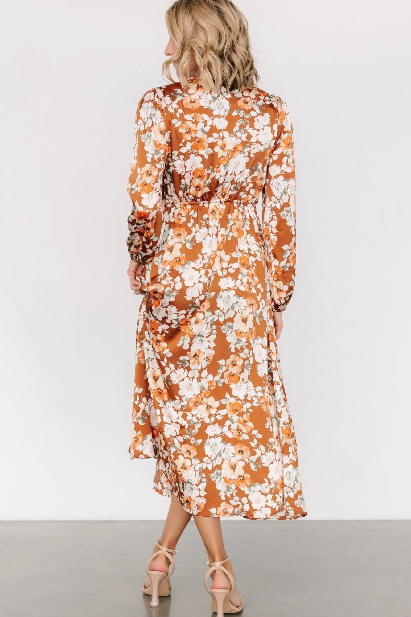 Baltic Born Clarissa Faux Wrap Midi Dress | Copper + Ivory