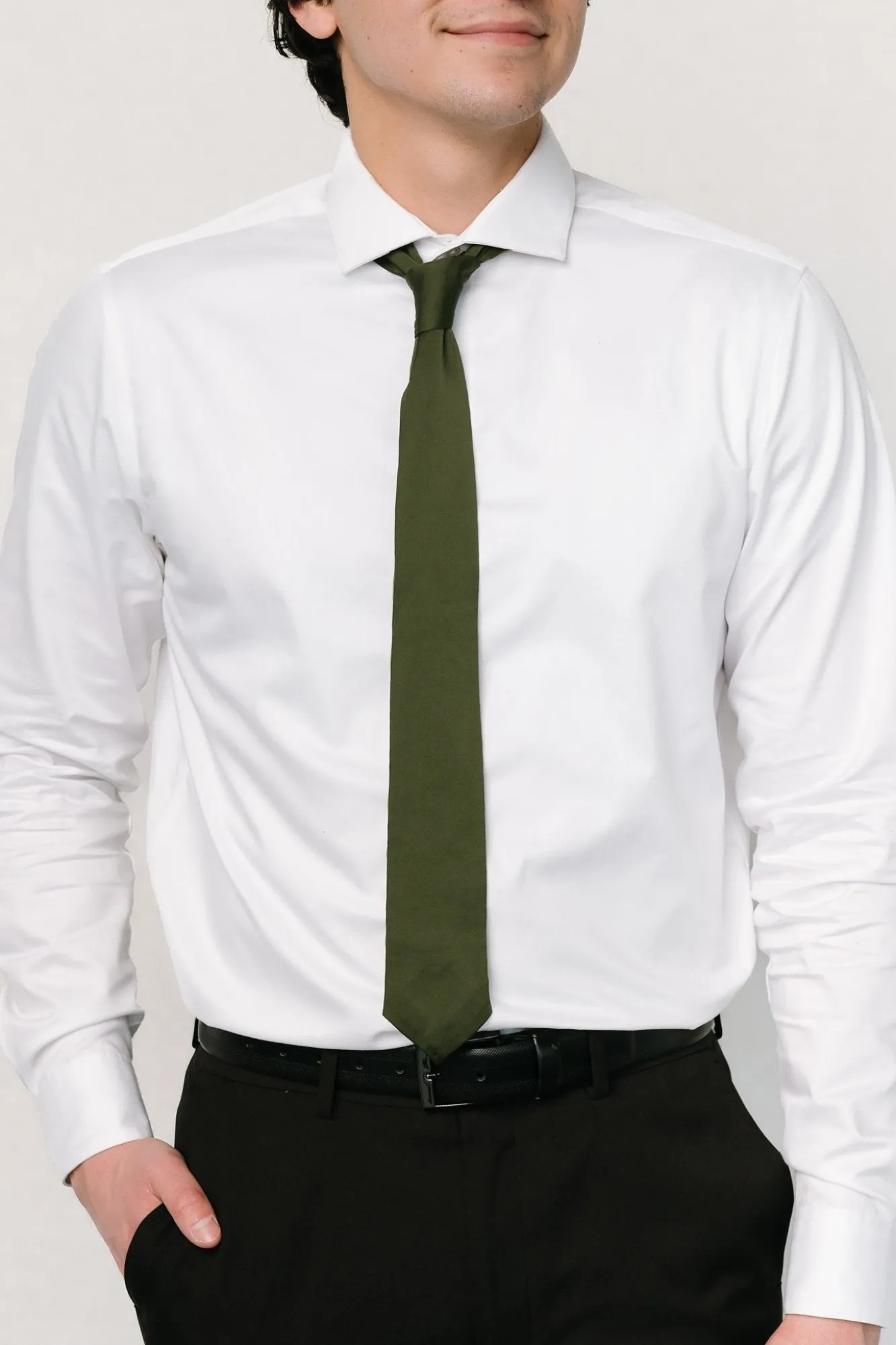 Baltic Born Classic Satin Tie | Juniper Green