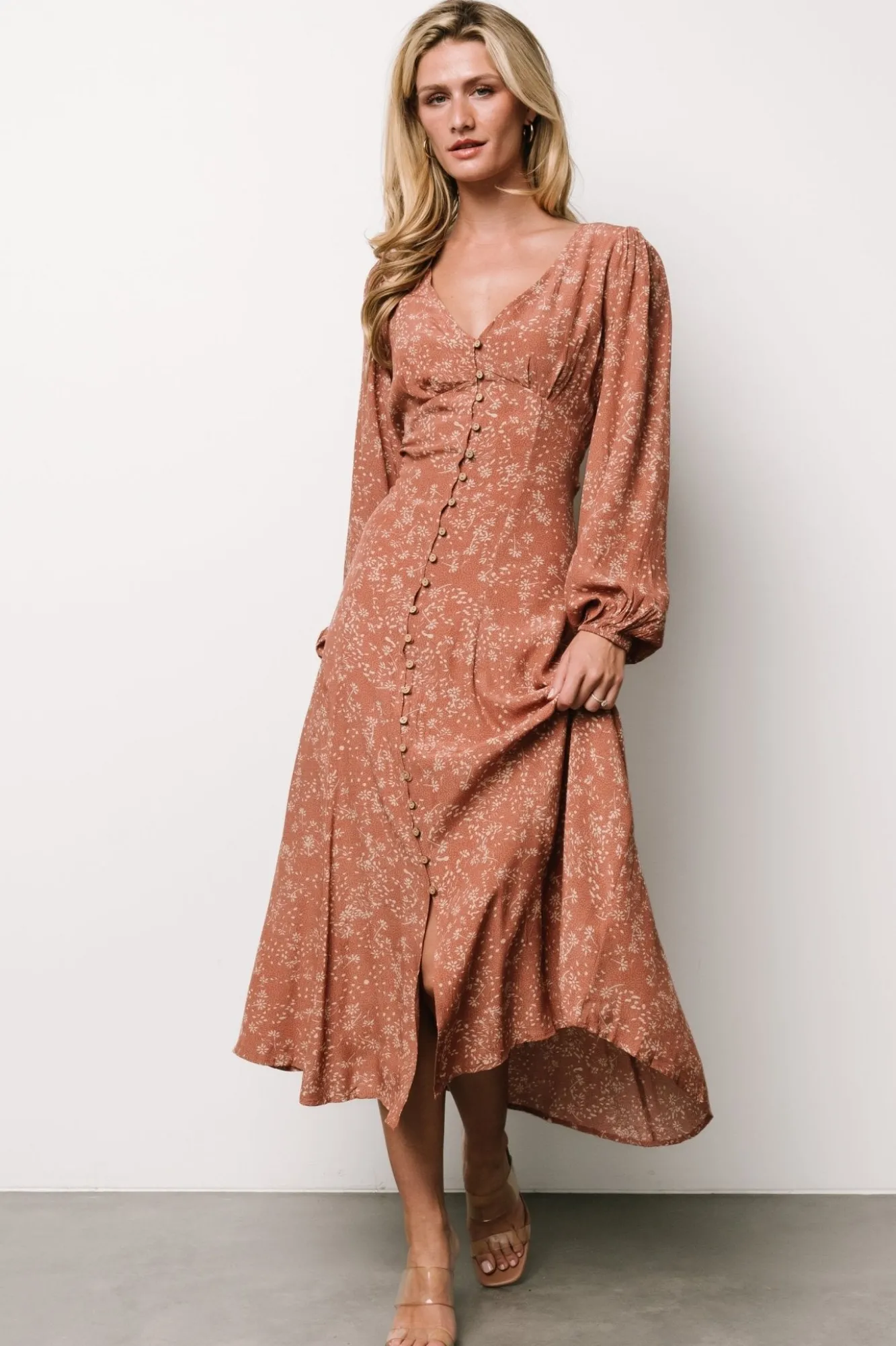 Baltic Born Claudine Maxi Dress | Dusty Clay Print