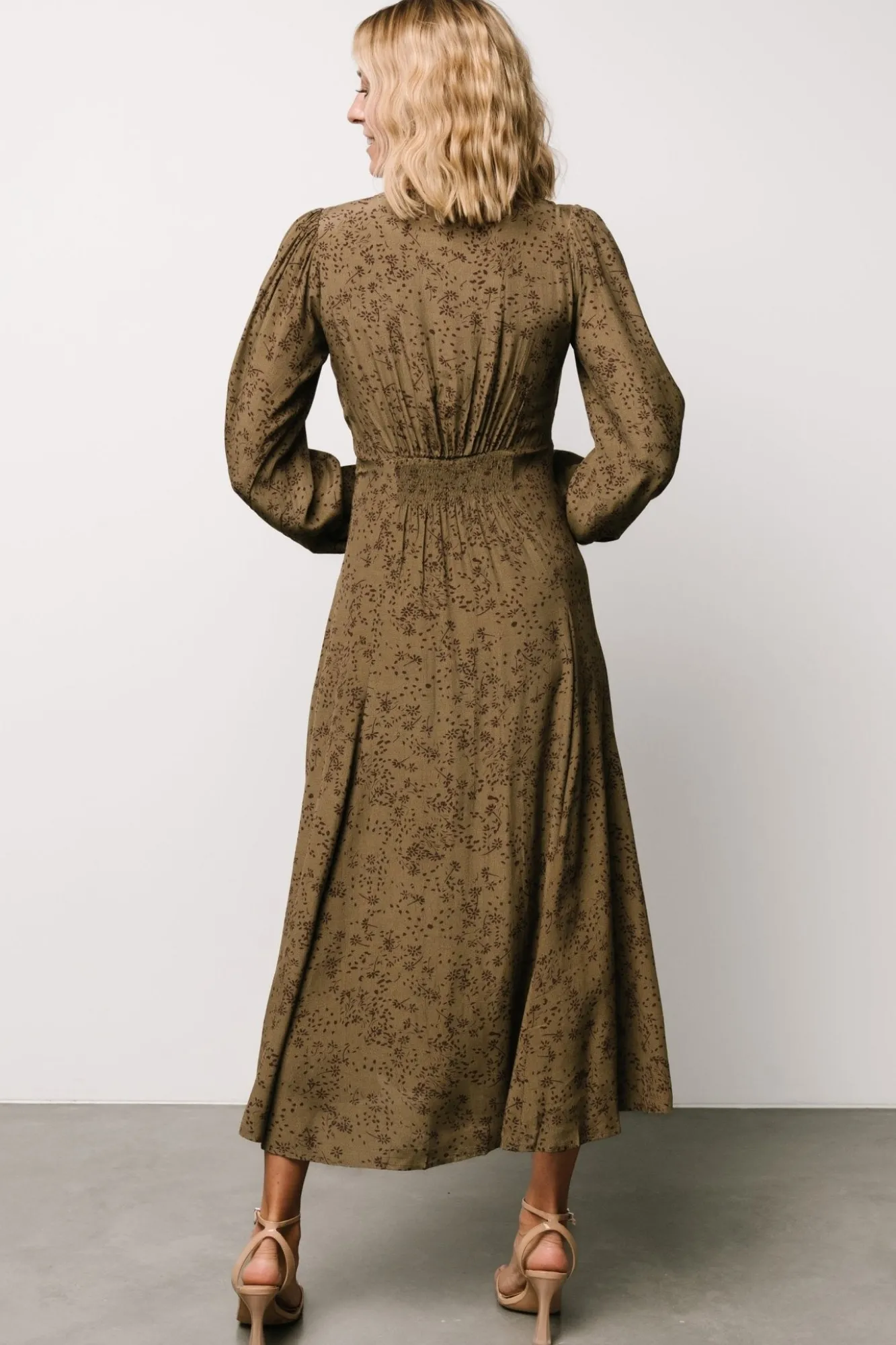 Baltic Born Claudine Maxi Dress | Olive Print