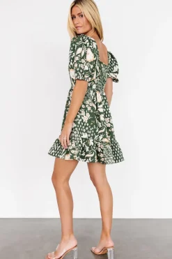Baltic Born Clea Sweetheart Mini Dress | Olive Multi