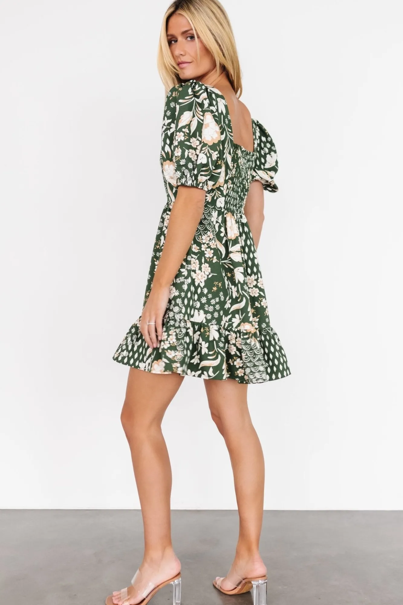 Baltic Born Clea Sweetheart Mini Dress | Olive Multi