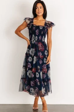 Baltic Born Clementine Tulle Midi Dress | Navy Floral
