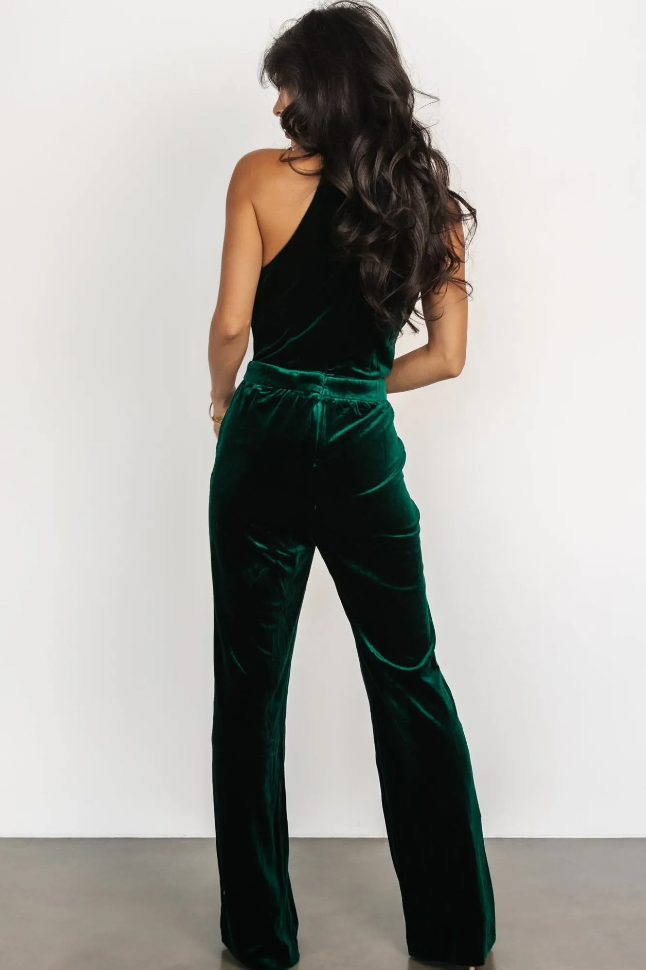 Baltic Born Cleopatra Velvet Jumpsuit | Dark Green