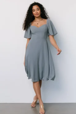 Baltic Born Colette Sweetheart Midi Dress | Dusty Blue