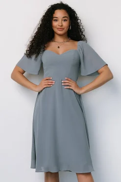 Baltic Born Colette Sweetheart Midi Dress | Dusty Blue