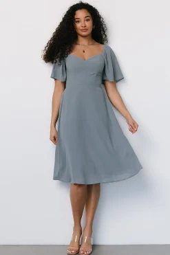 Baltic Born Colette Sweetheart Midi Dress | Dusty Blue