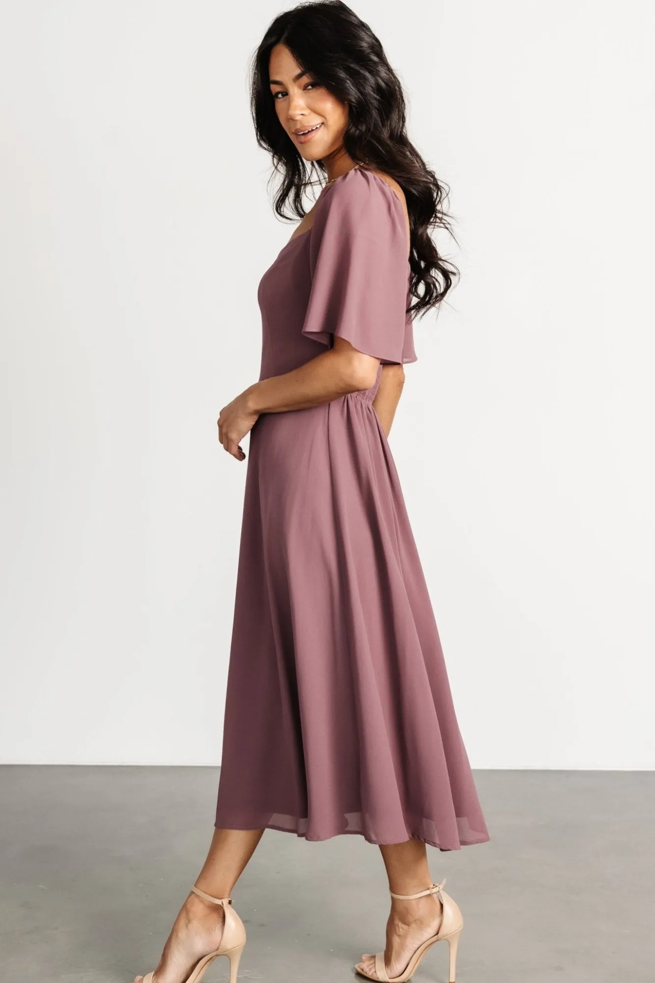 Baltic Born Colette Sweetheart Midi Dress | Vintage Plum