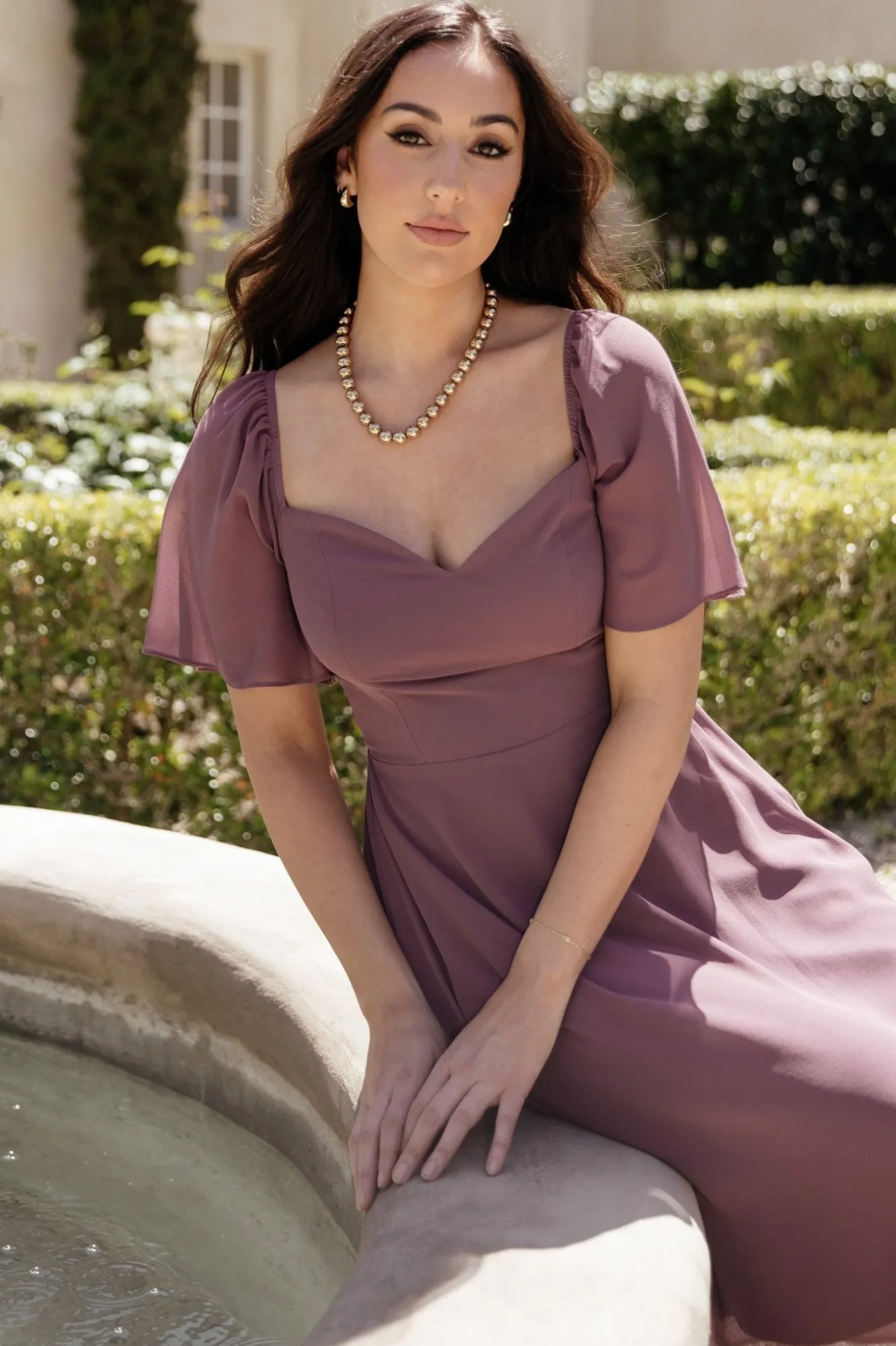Baltic Born Colette Sweetheart Midi Dress | Vintage Plum