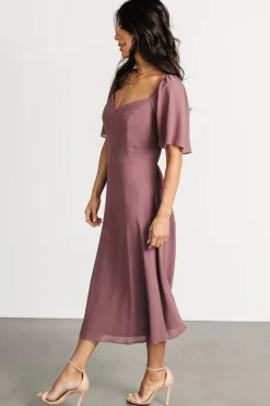 Baltic Born Colette Sweetheart Midi Dress | Vintage Plum