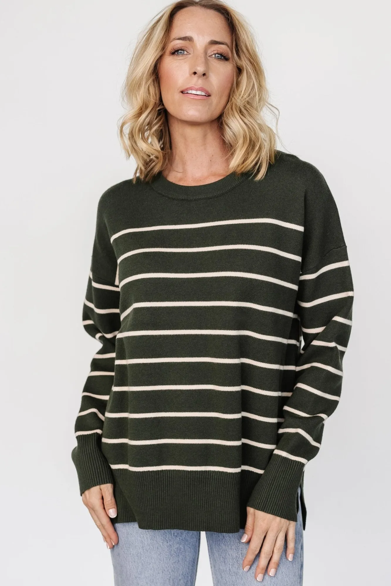 Baltic Born Colmar Striped Sweater | Pine + Cream
