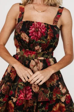 Baltic Born Cologne Tiered Dress | Black Floral