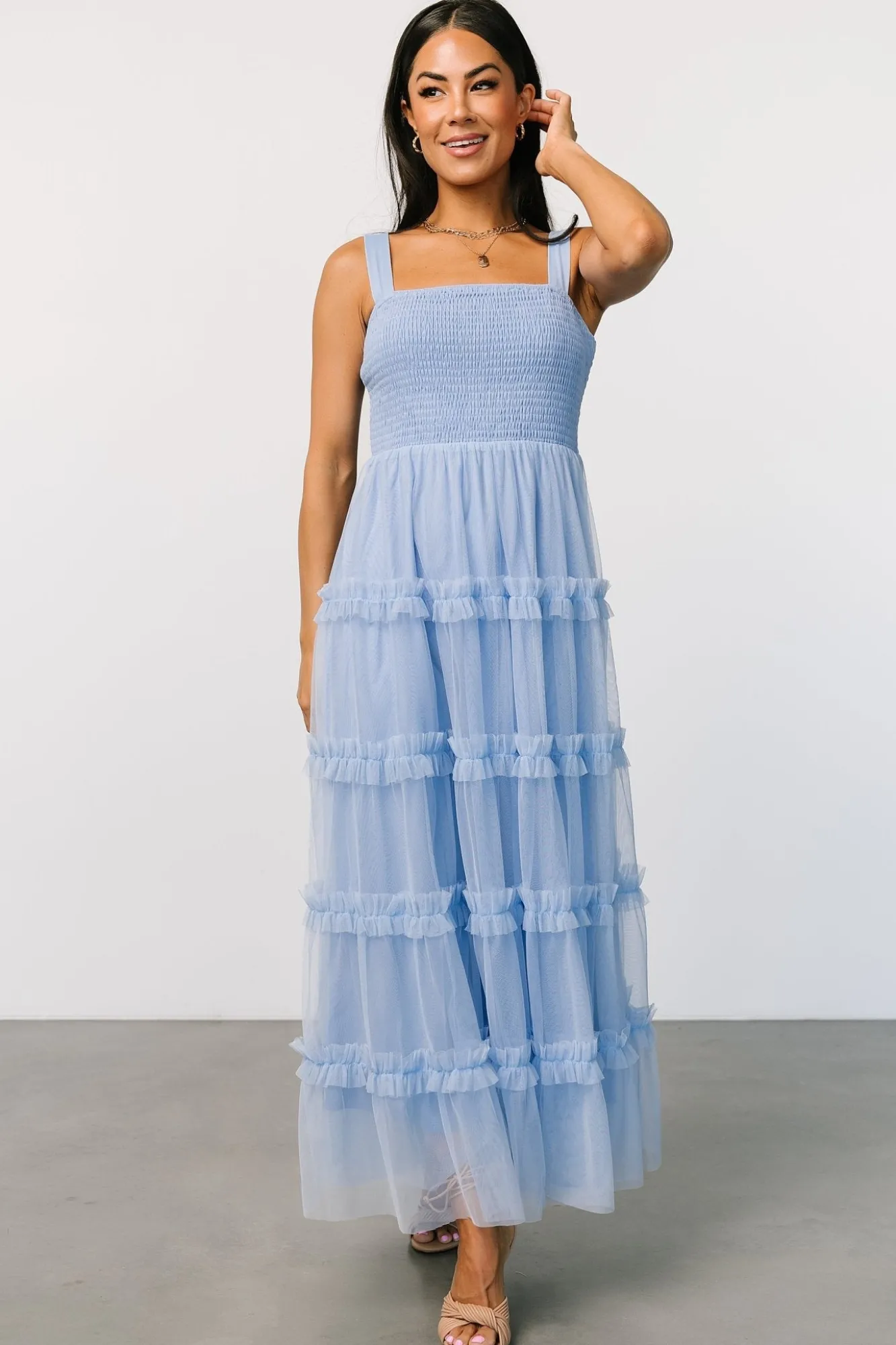 Baltic Born Constance Tulle Maxi Dress | Light Blue