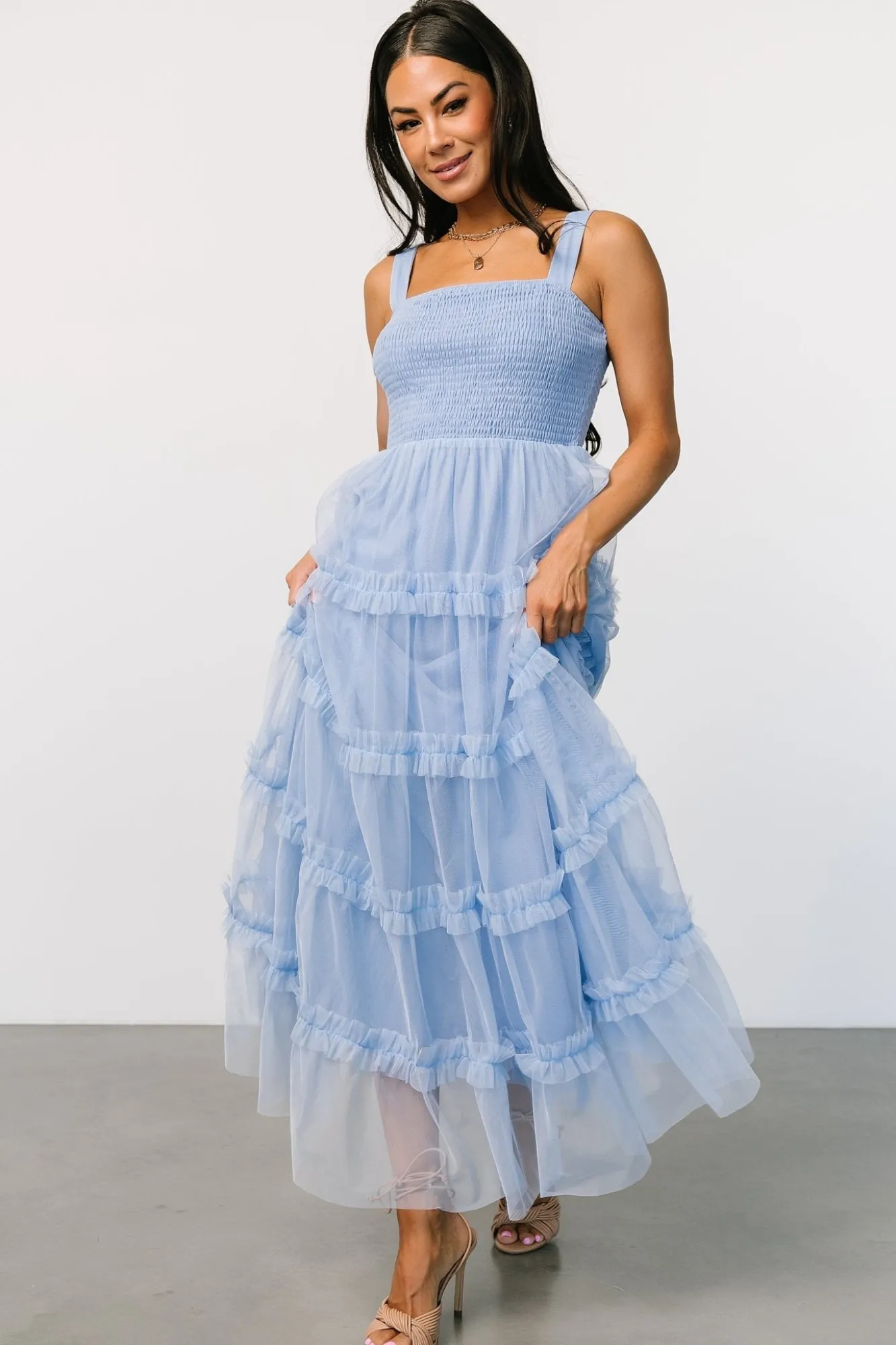 Baltic Born Constance Tulle Maxi Dress | Light Blue