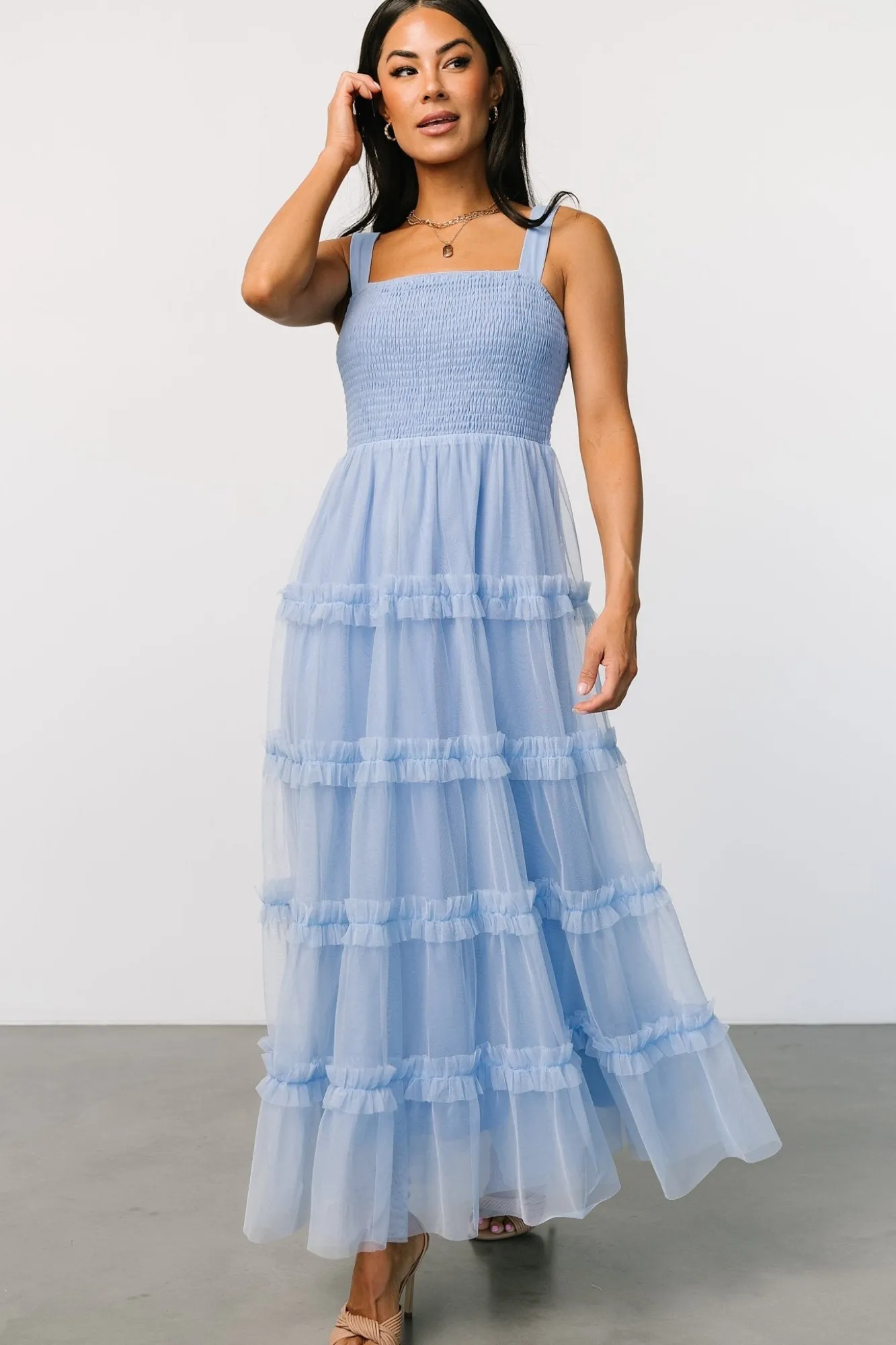 Baltic Born Constance Tulle Maxi Dress | Light Blue