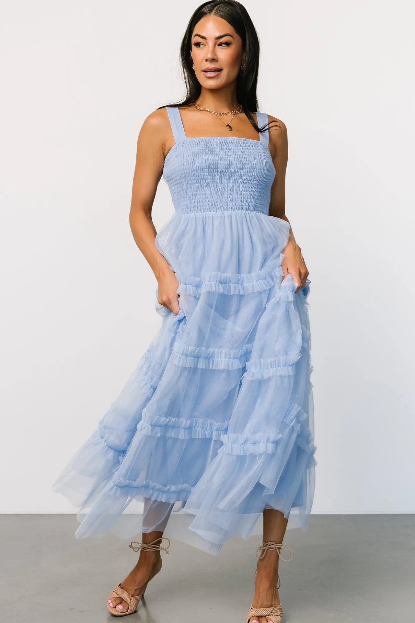 Baltic Born Constance Tulle Maxi Dress | Light Blue
