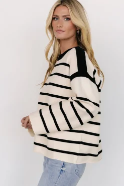 Baltic Born Conway Striped Sweater | Cream + Black