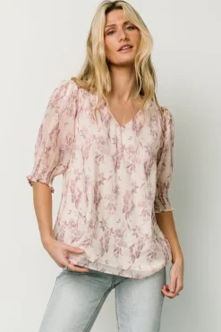Baltic Born Cordova Top | Beige + Mauve Floral