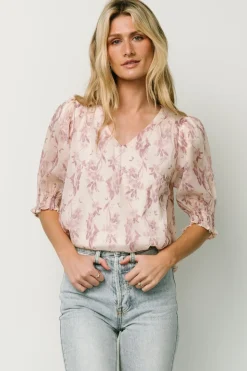 Baltic Born Cordova Top | Beige + Mauve Floral