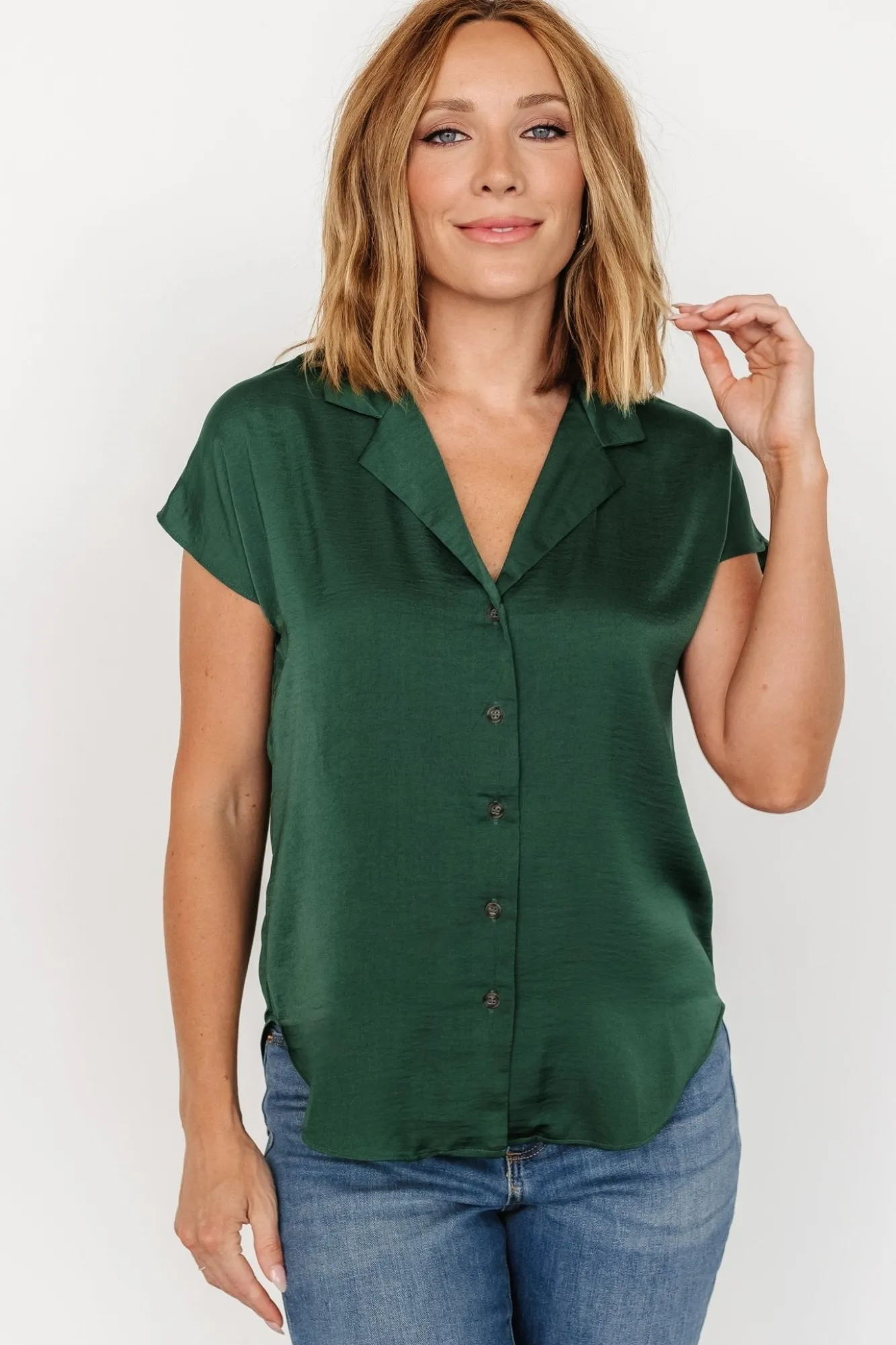 Baltic Born Corey Button Top | Hunter Green