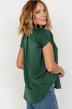 Baltic Born Corey Button Top | Hunter Green