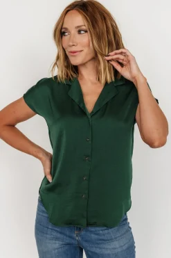 Baltic Born Corey Button Top | Hunter Green