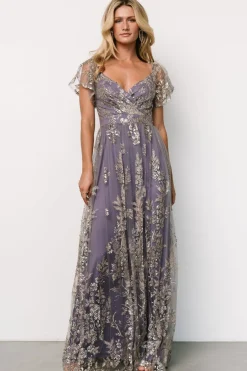 Baltic Born Corinne Shimmer Maxi Gown | Blue + Rose