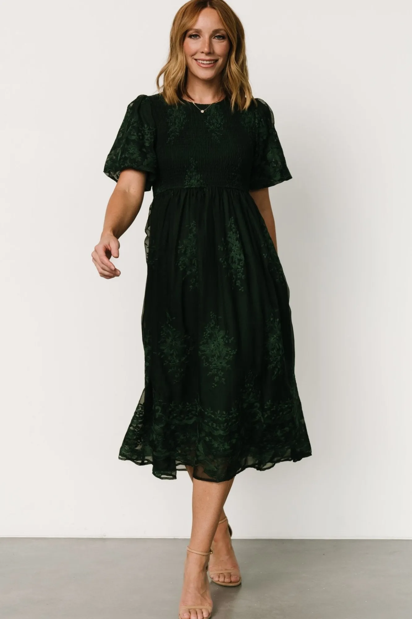Baltic Born Corrine Embroidered Midi Dress |