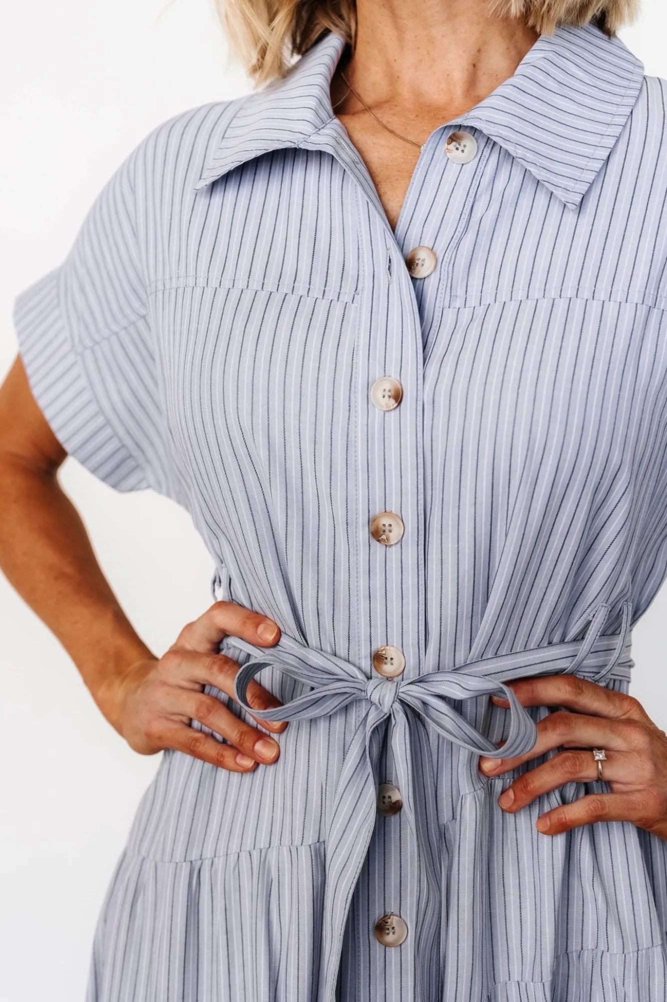 Baltic Born Covey Button Up Maxi Dress | Blue Stripe