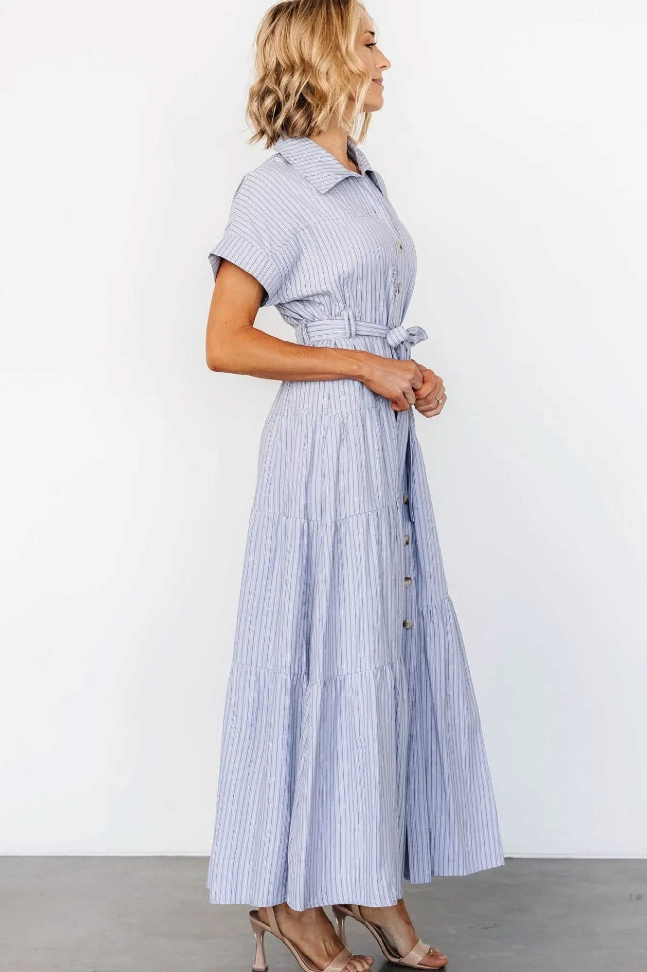 Baltic Born Covey Button Up Maxi Dress | Blue Stripe
