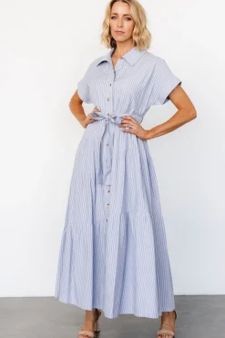 Baltic Born Covey Button Up Maxi Dress | Blue Stripe
