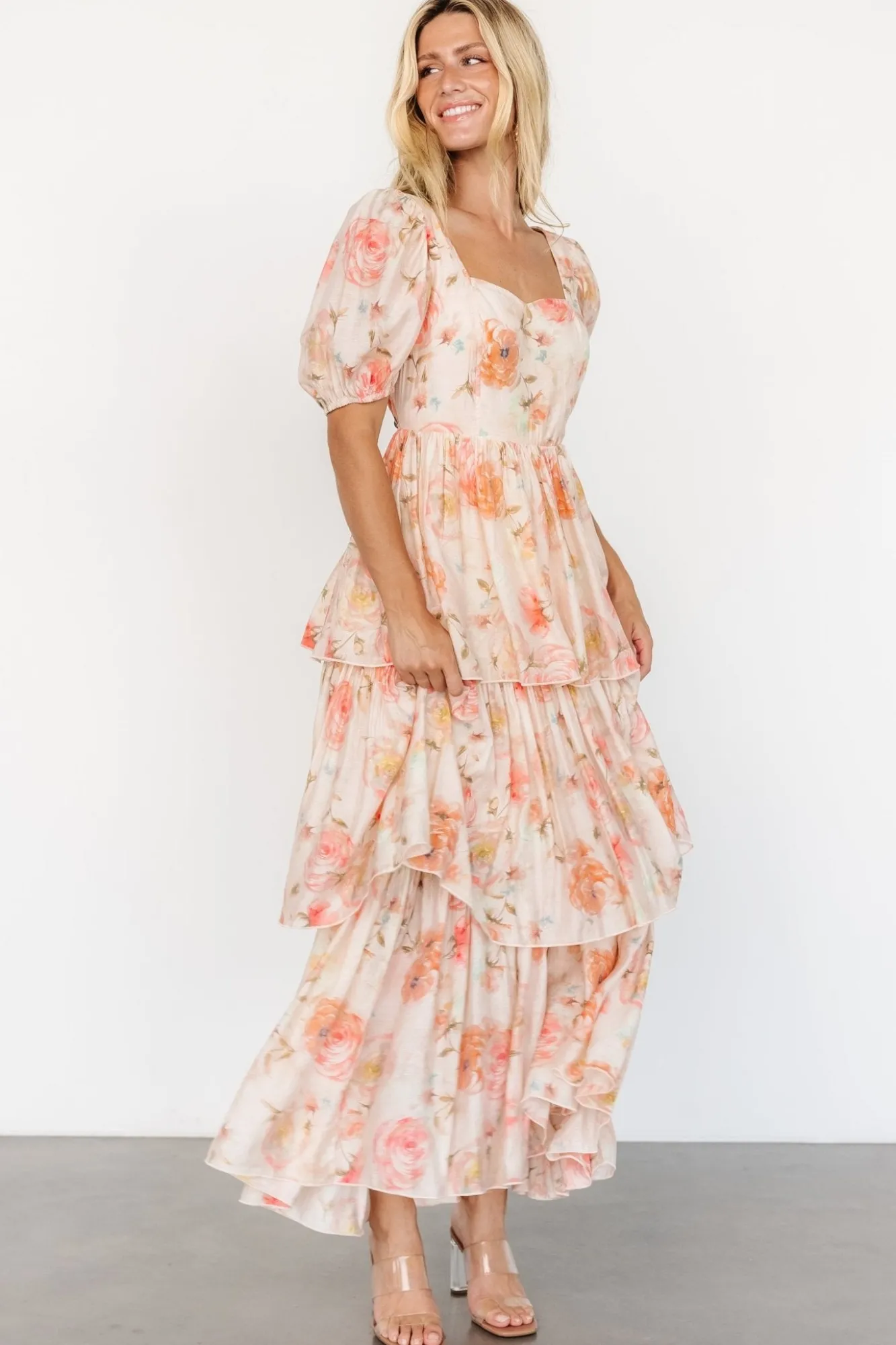 Baltic Born Cozette Tiered Maxi Dress | Blush Floral