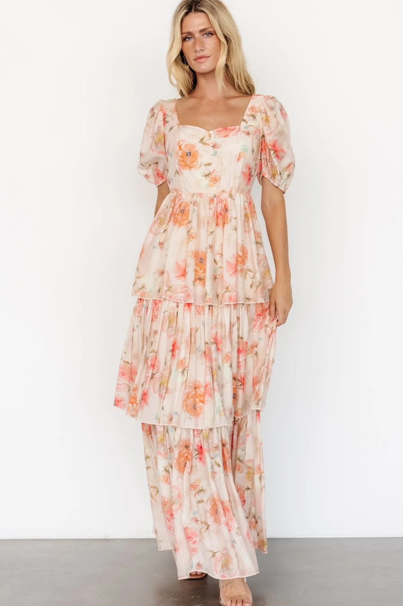 Baltic Born Cozette Tiered Maxi Dress | Blush Floral