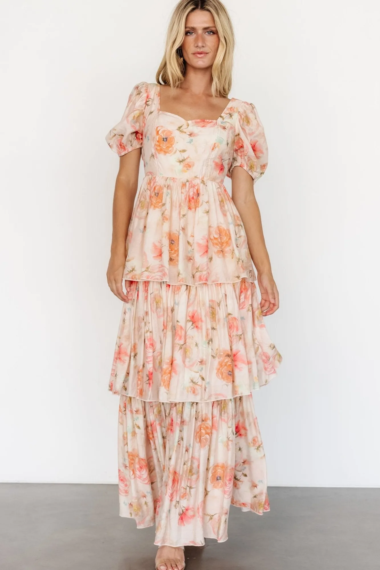 Baltic Born Cozette Tiered Maxi Dress | Blush Floral