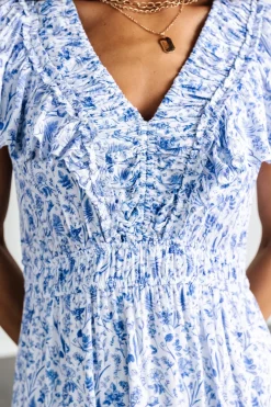 Baltic Born Crete Midi Dress | Blue + White