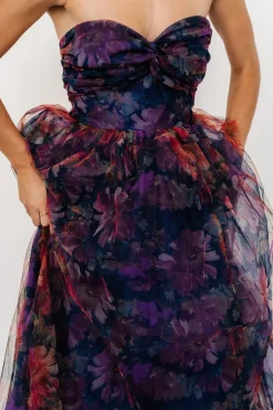 Baltic Born Cristelle Strapless Dress | Navy Multi Floral