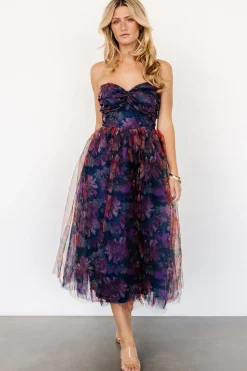 Baltic Born Cristelle Strapless Dress | Navy Multi Floral