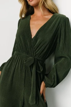 Baltic Born Croft Pleated Jumpsuit | Dark Olive