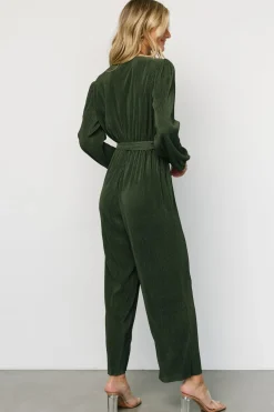 Baltic Born Croft Pleated Jumpsuit | Dark Olive