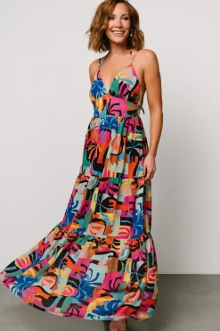 Baltic Born Crystal Maxi Dress | Black Multi Print
