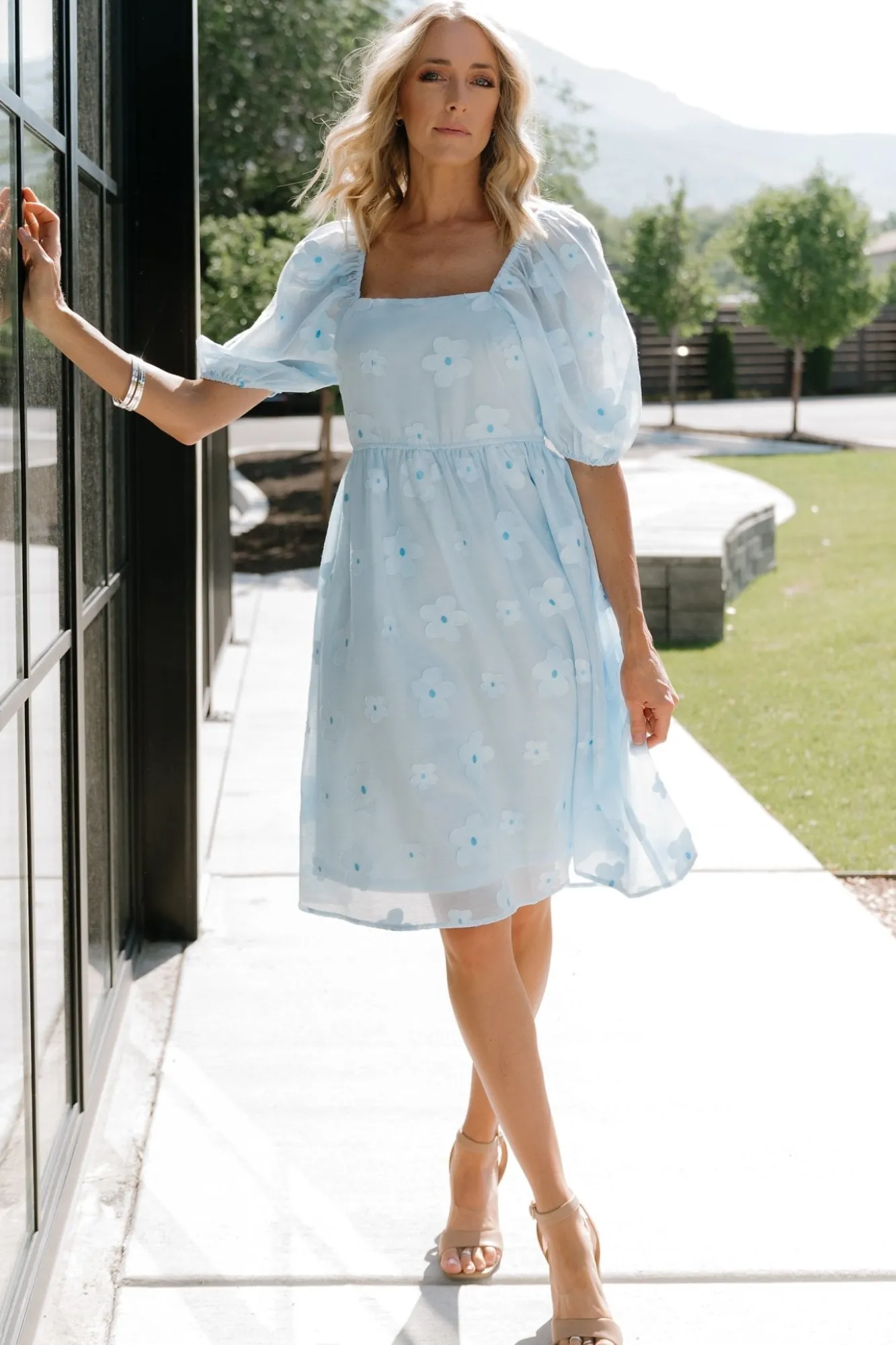 Baltic Born Daisy Short Dress | Blue Floral