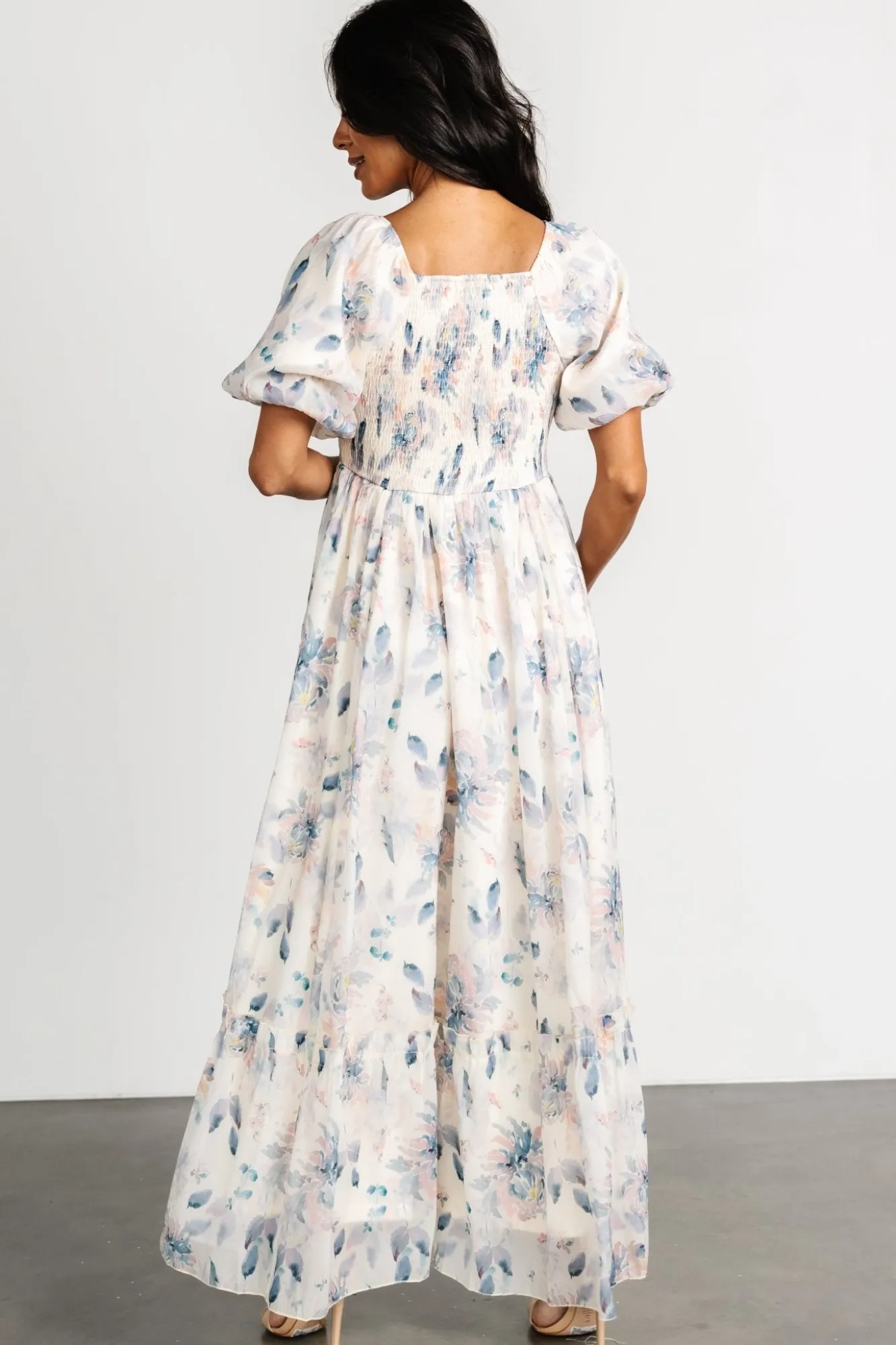 Baltic Born Dalia Maxi Dress | Cream + Blue Floral