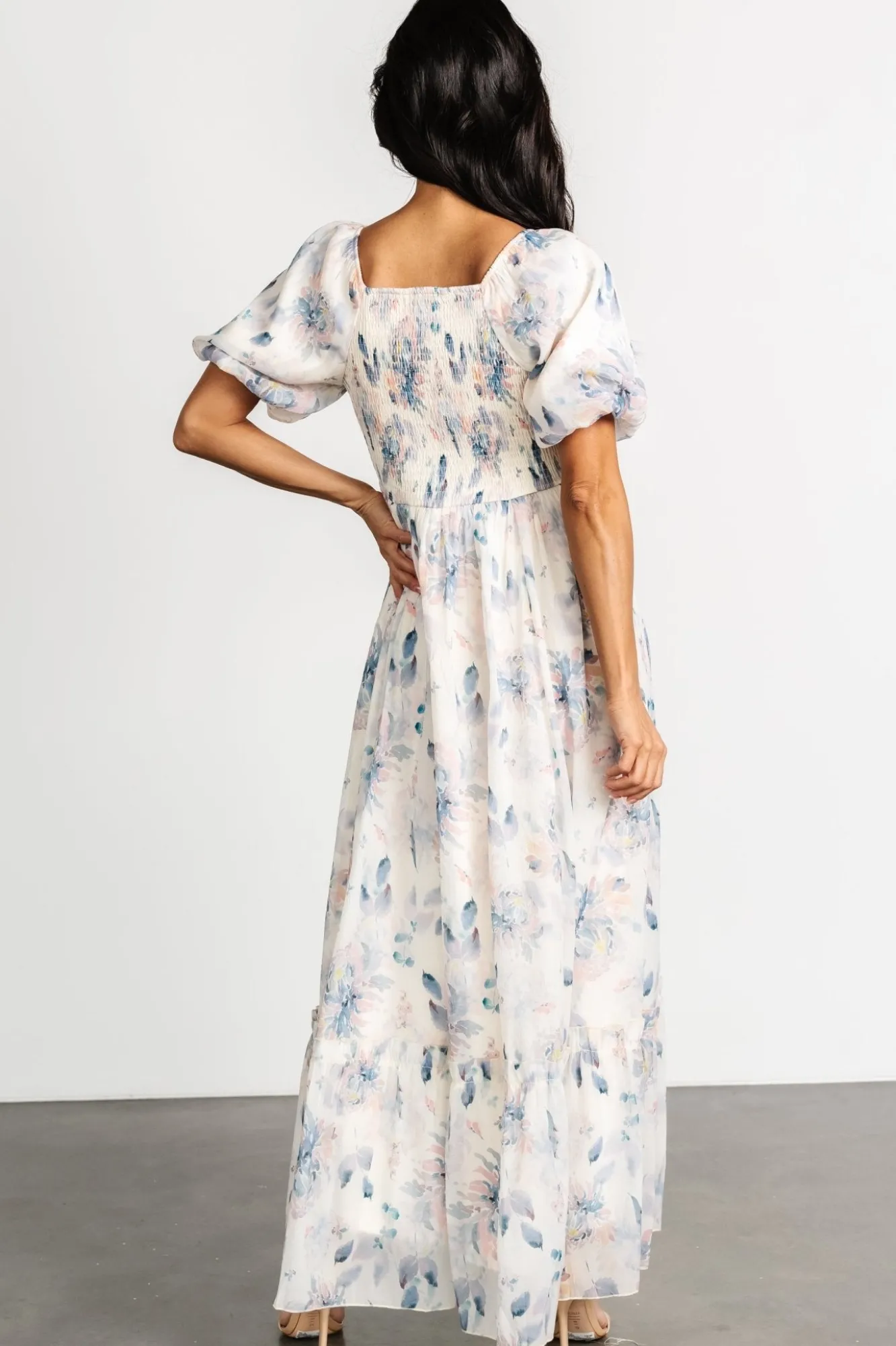 Baltic Born Dalia Maxi Dress | Cream + Blue Floral