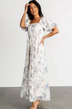 Baltic Born Dalia Maxi Dress | Cream + Blue Floral
