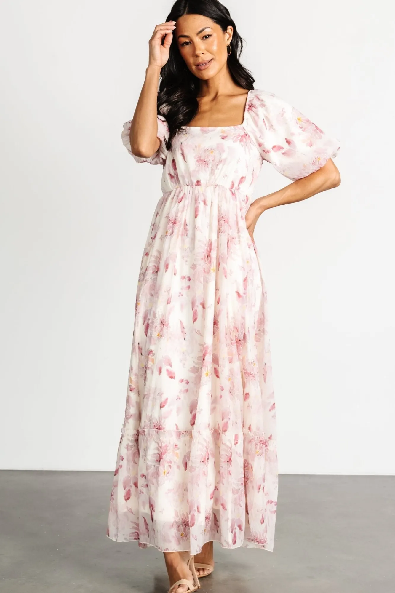 Baltic Born Dalia Maxi Dress | Ivory + Mauve Floral