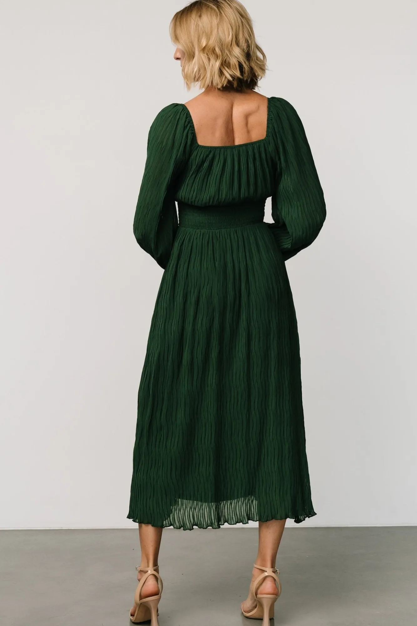 Baltic Born Dalton Pleated Midi Dress | Dark Green