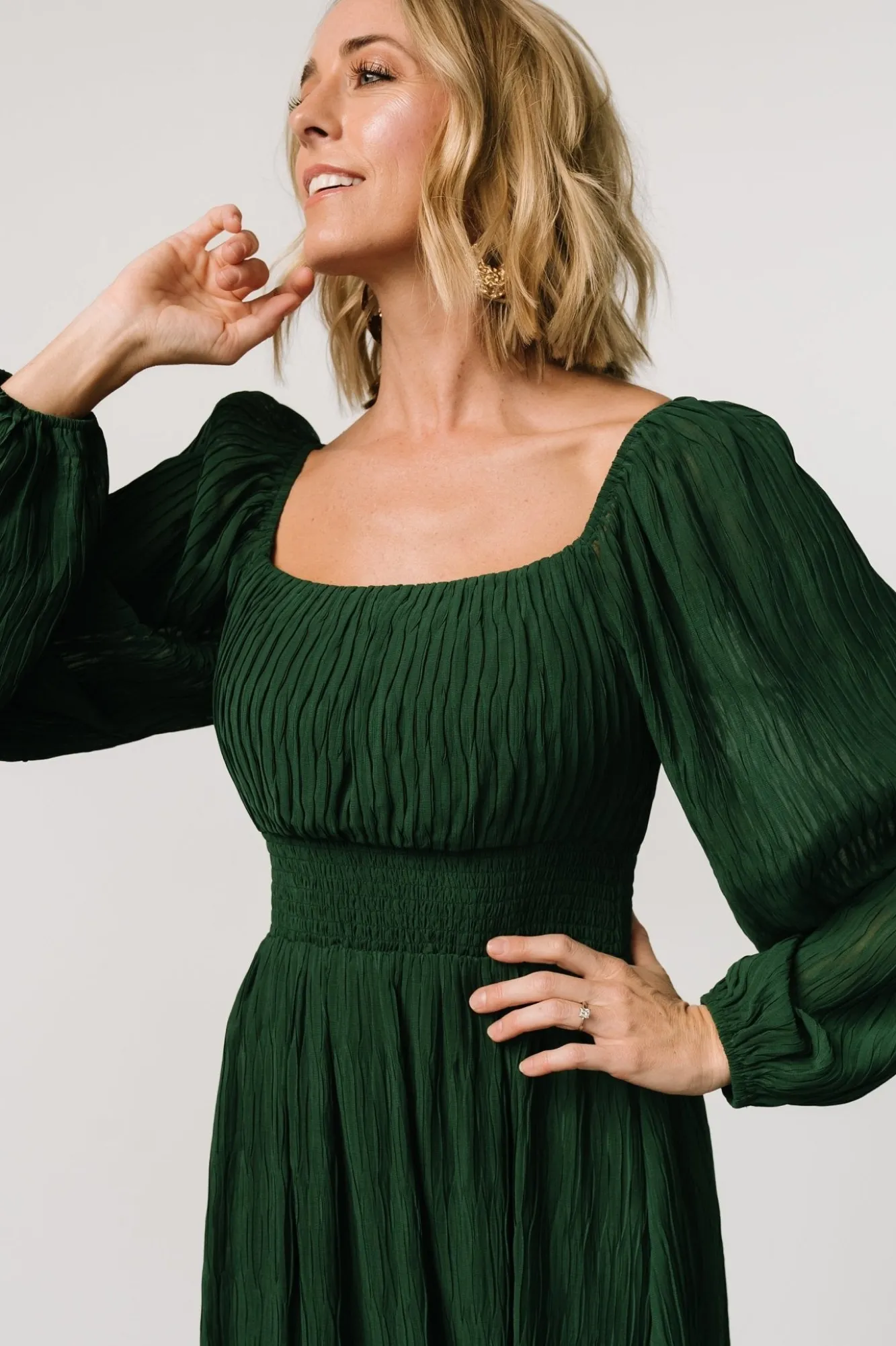 Baltic Born Dalton Pleated Midi Dress | Dark Green