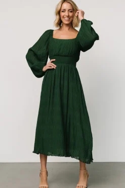 Baltic Born Dalton Pleated Midi Dress | Dark Green