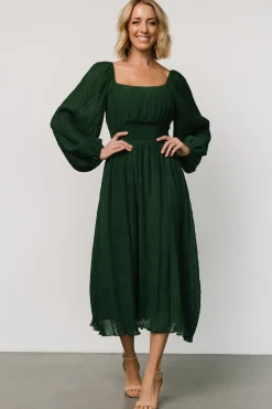 Baltic Born Dalton Pleated Midi Dress | Dark Green