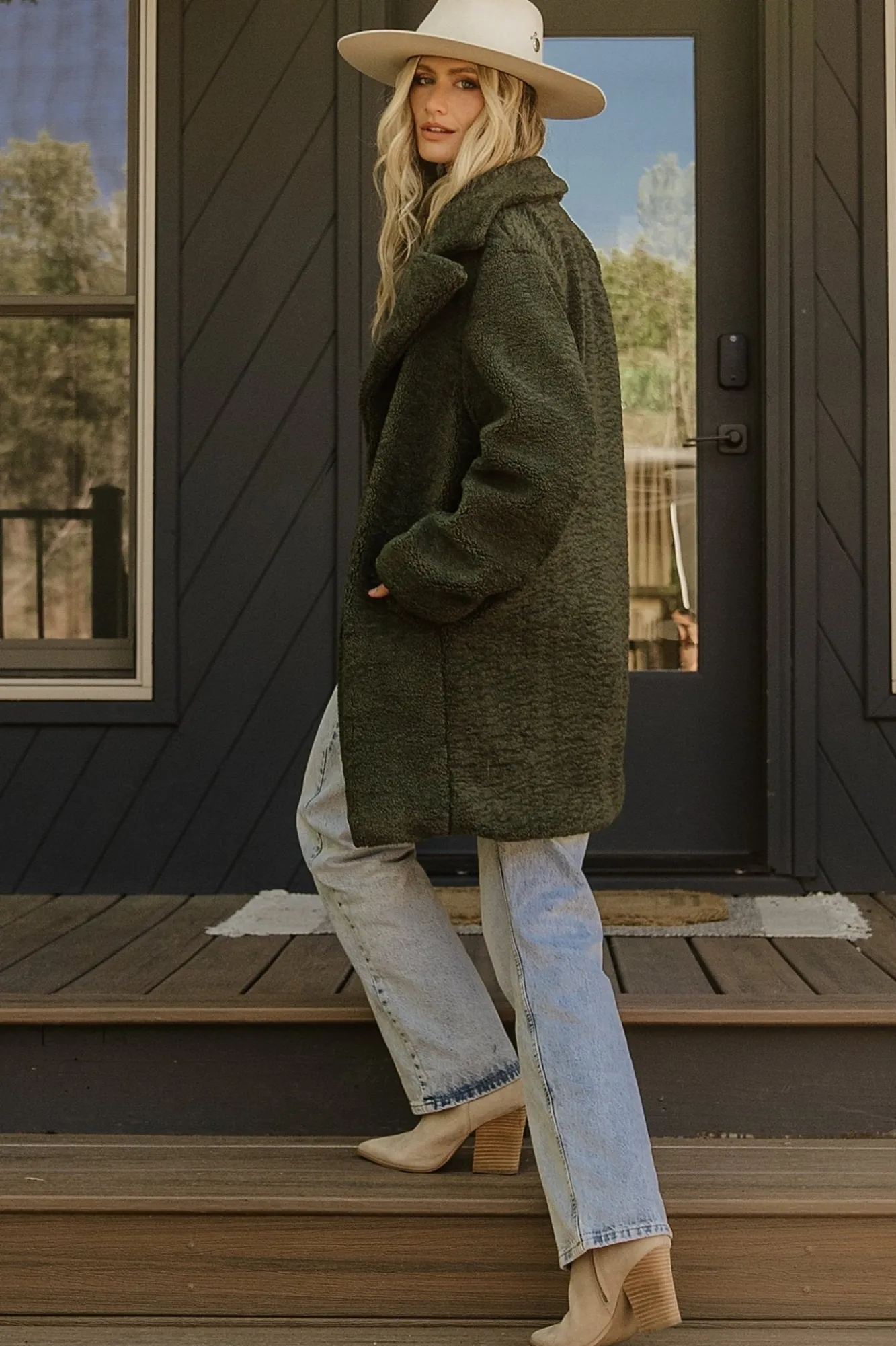 Baltic Born Damien Sherpa Coat | Dark Green